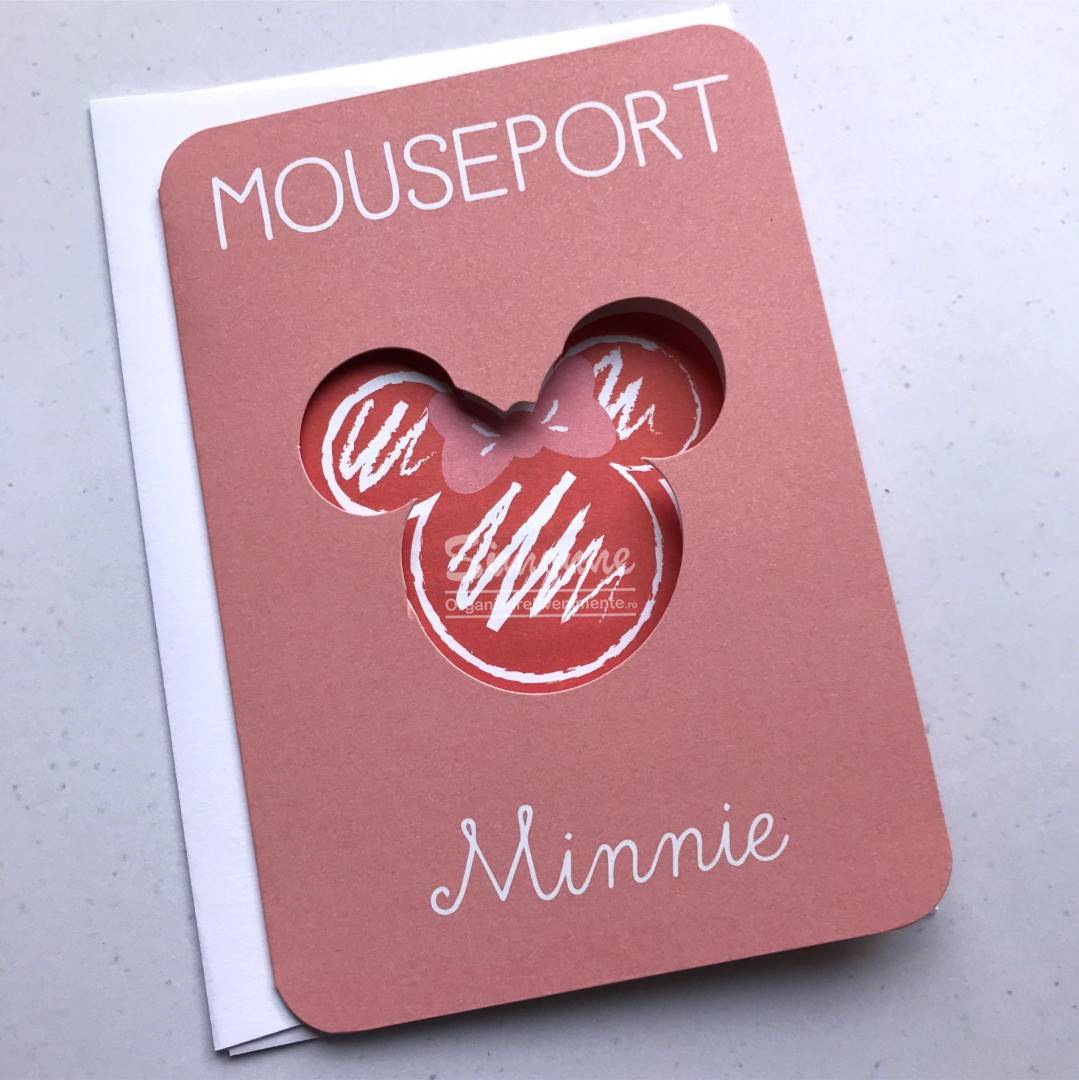 Invitatie botez pasaport Minnie Mouse